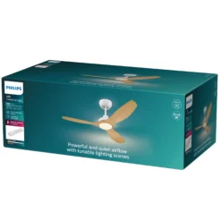 Philips Olas Loftventilator med LED-lys, Ø132 cm, dæmpbar med justerbar farvetemperatur, fjernbetjening