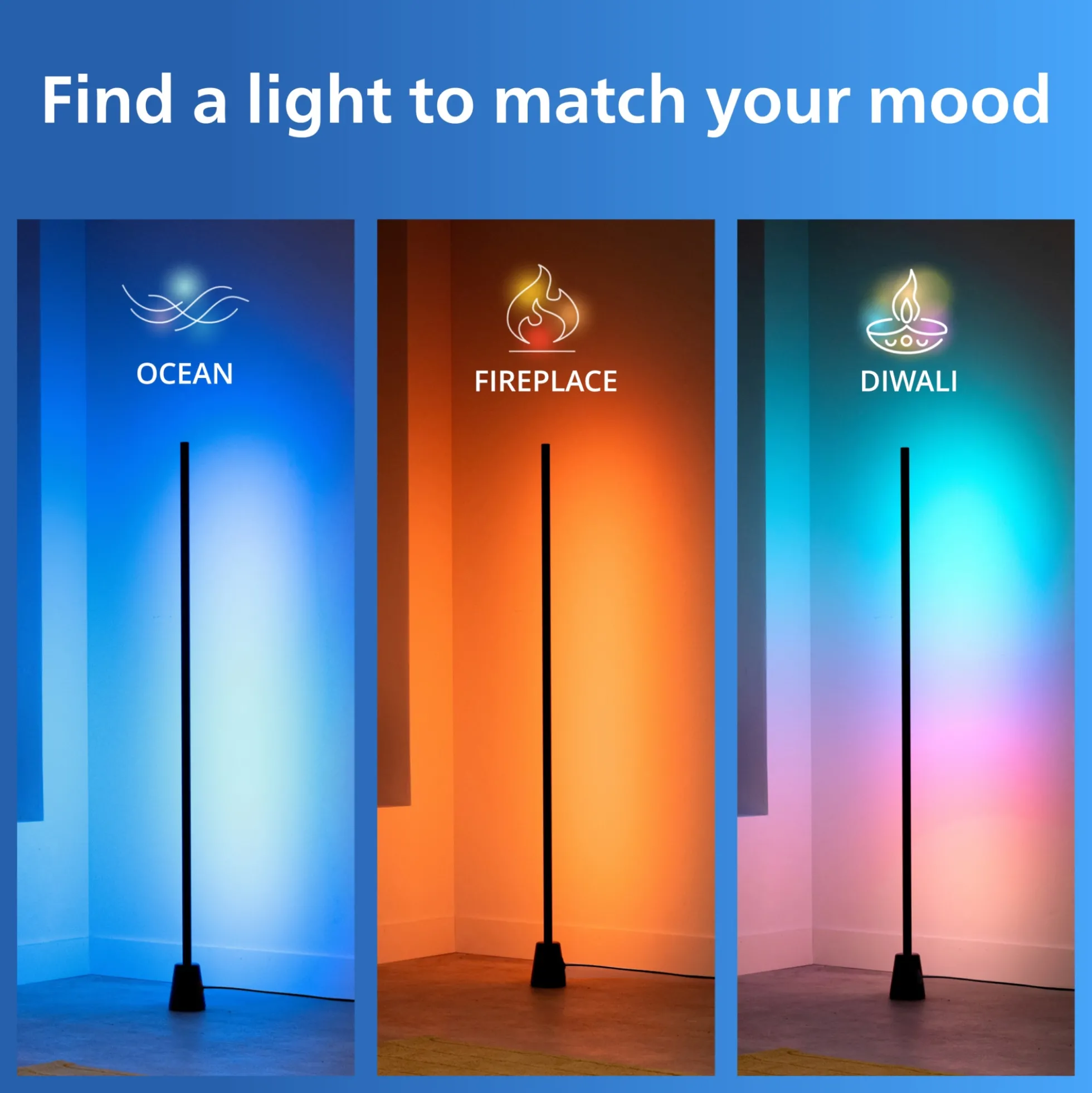 Philips Smart Lighting Floor Gulvlampe, RGBIC, Matter (WiFi) - 1,4 meter