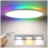 Plafond med CCT, RGBIC backlight, Ø30cm, 2800 lm, 39W, appstyring m. Tuya WiFi, inkl. fjernbetjening