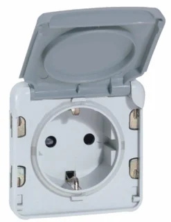 Plexo Stikkontakt Schuko Tysk Standard 2P+J 16A Grå IP55