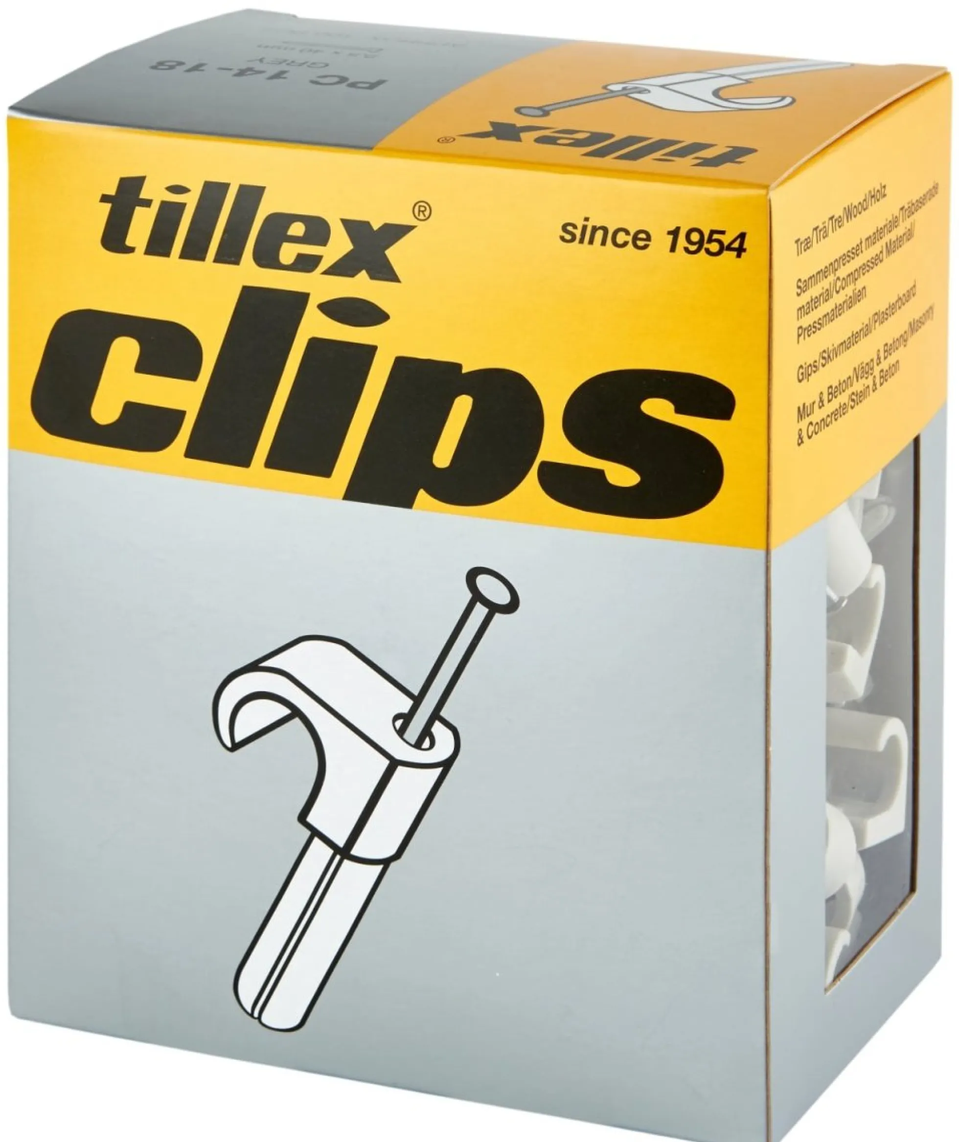 Plugs Clips 14-18/40 mm grå (100)