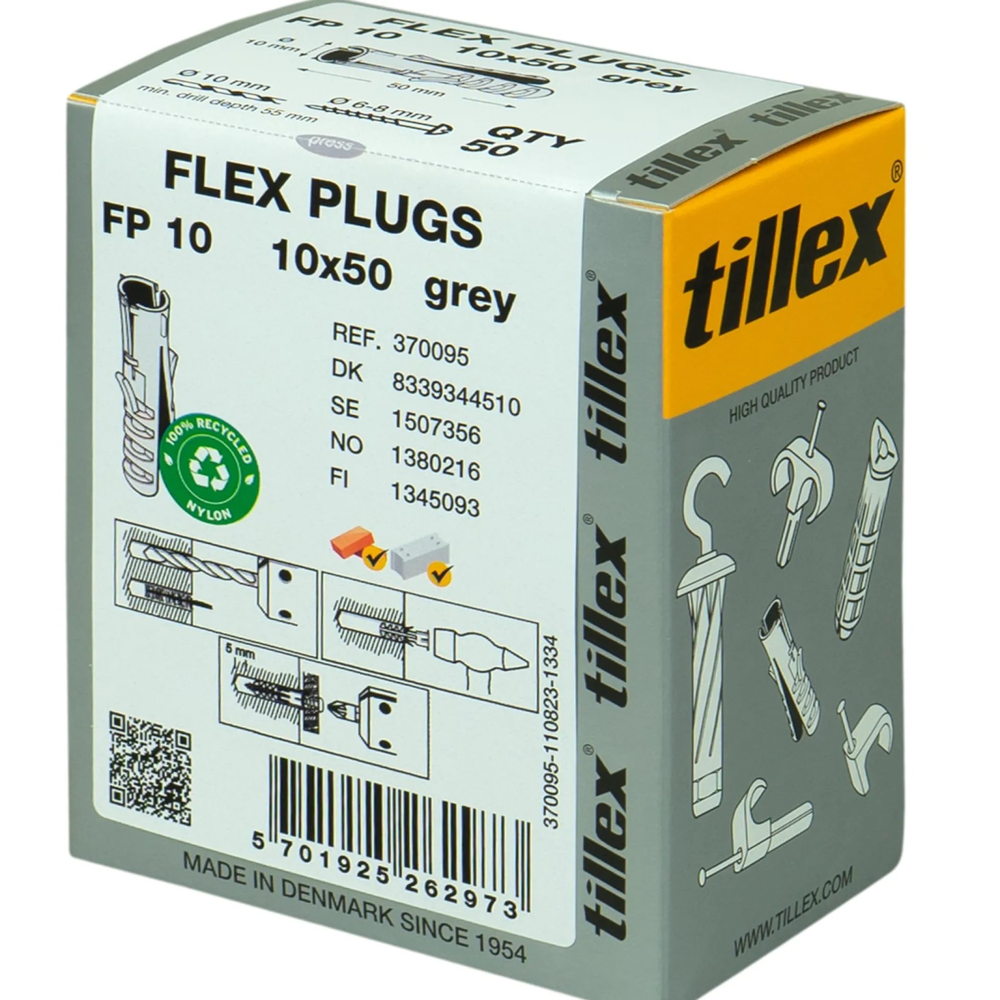 Plugs Flex FP10, 10x50 mm, grå (50 stk.)