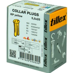 Plugs KP, 5,5x25 mm, gul (750) løse - Tillex - 750 stk