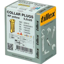 Plugs KP, 5,5x25 mm, gul (100) - Tillex - 100 stk