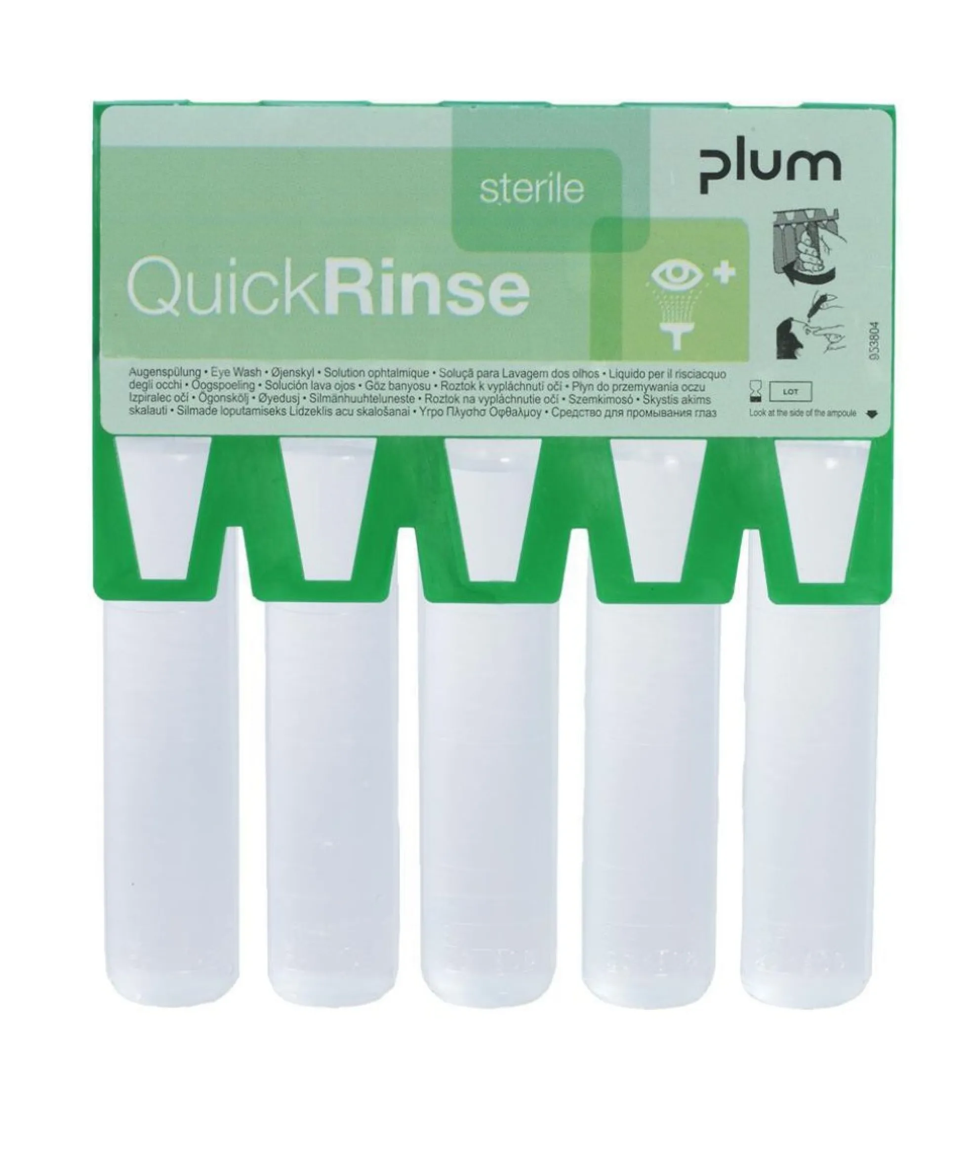 Plum QuickRinse øjenampuller, 5 x 20 ml, 0,9% natriumklorid