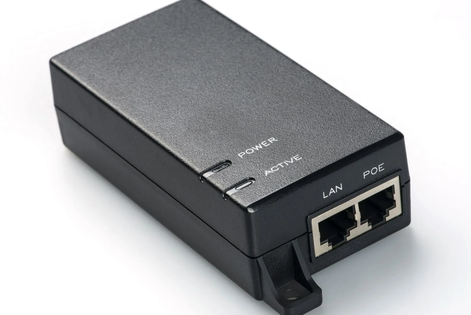 PoE injector, 15,4W, 802.3af, 100-240V, 50-60Hz, 48V DC, 1000Mbps, 100 meter - MicroConnect