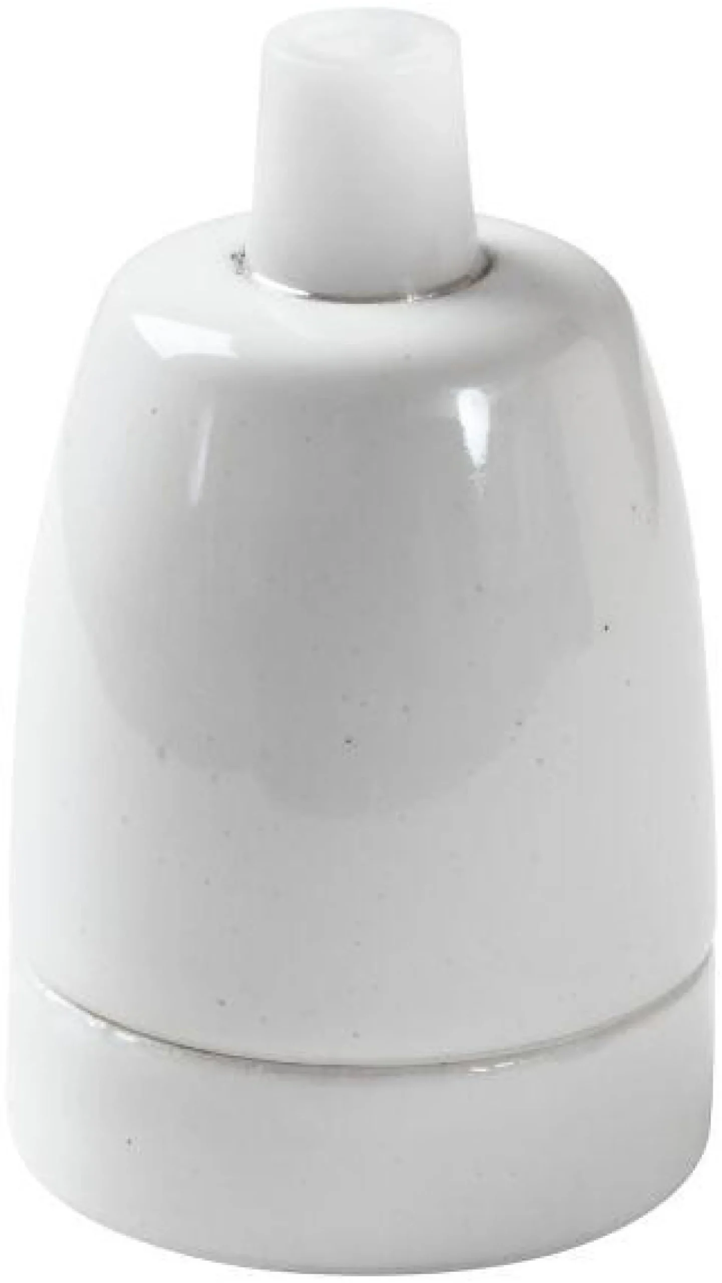 Porcelænsfatning E27 M10 glaseret med aflastning, hvid