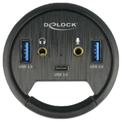 3 port in-desk hub USB, 1 x USB type-C og 2 x USB type-A +HD - Delock