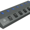7 Port USB 3.0 hub og oplader