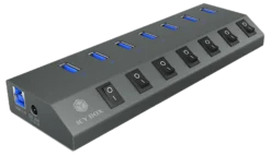 7 Port USB 3.0 hub og oplader
