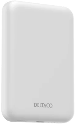 Power bank 5000 mAh, trådløs opladning, PD 20 W, magnet, hvid