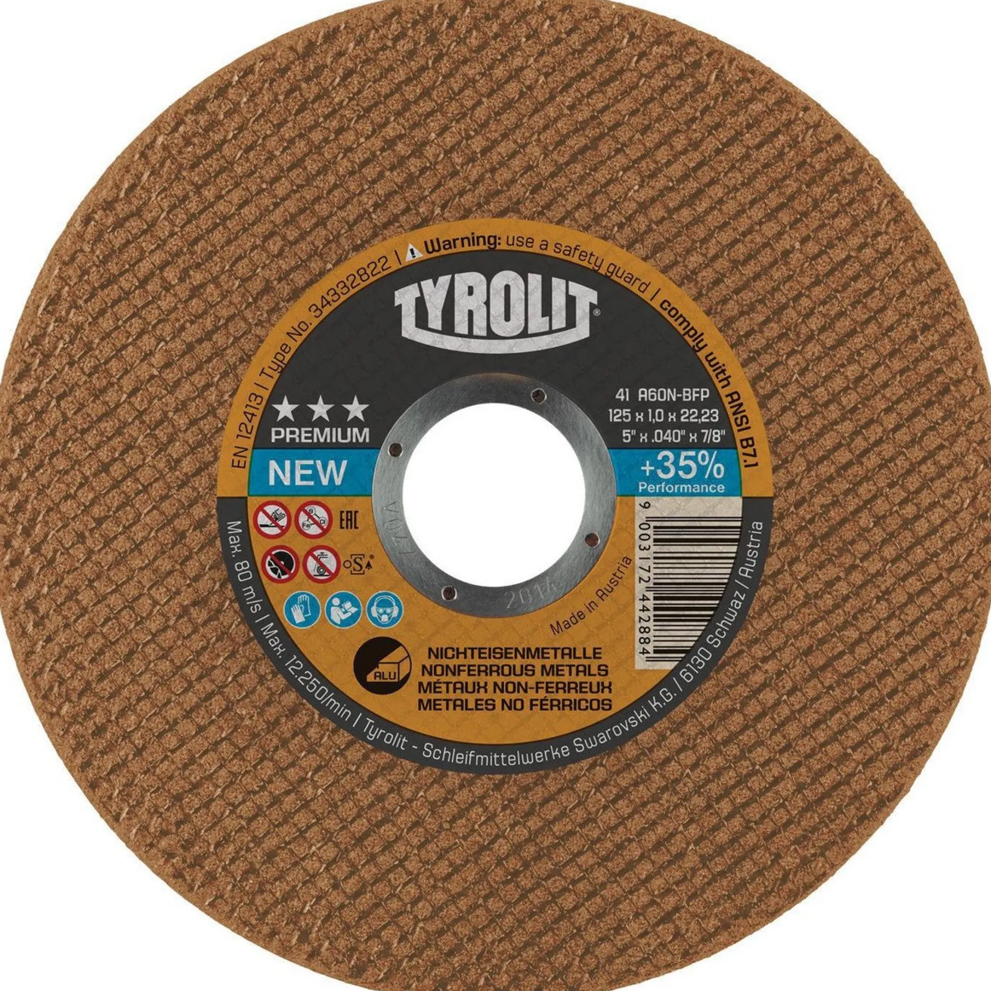PREMIUM*** skæreskive, 125 x 1,0 x 22,23 mm, A 60 N- BFP