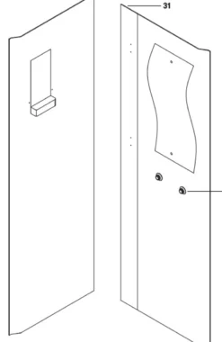 Primeo / Luxor bagpanel til brusekabine 80 x 80 x 195 cm