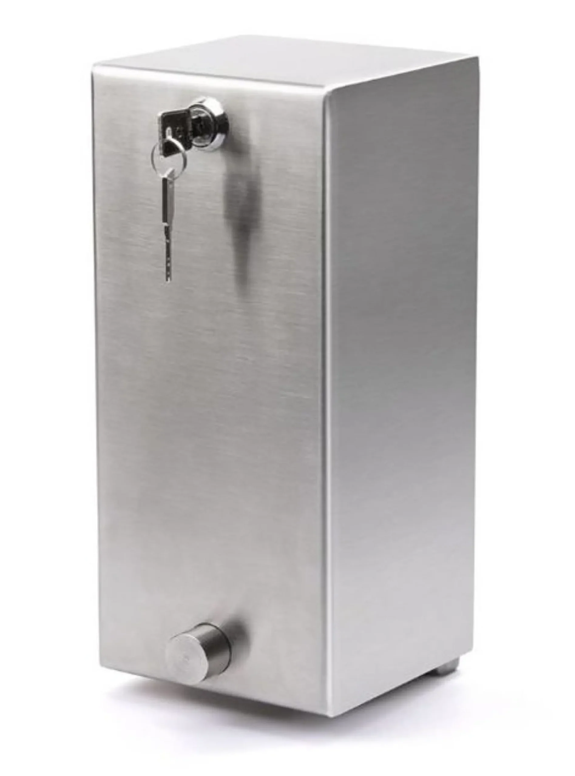 Purus sæbedispenser, vandalsikker, børstet rustfrit stål, 1000 ml, vægmonteret, B:131 x H:296 x D:124 mm, til TORK S1 produkter