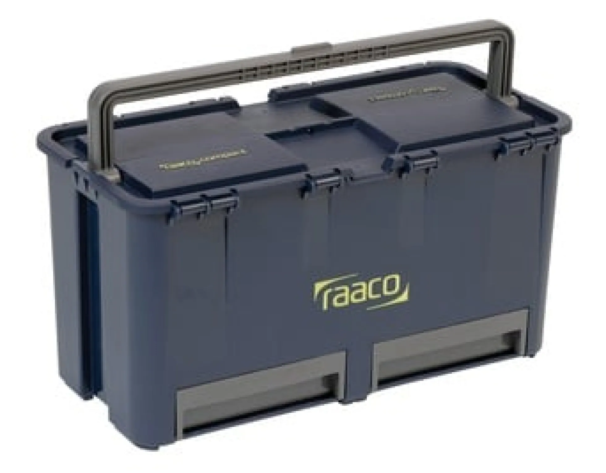 Raaco Compact 27 værktøjskasse, blå, 239 mm længde, 474 mm bredde, 248 mm højde, 30 kg max belastning