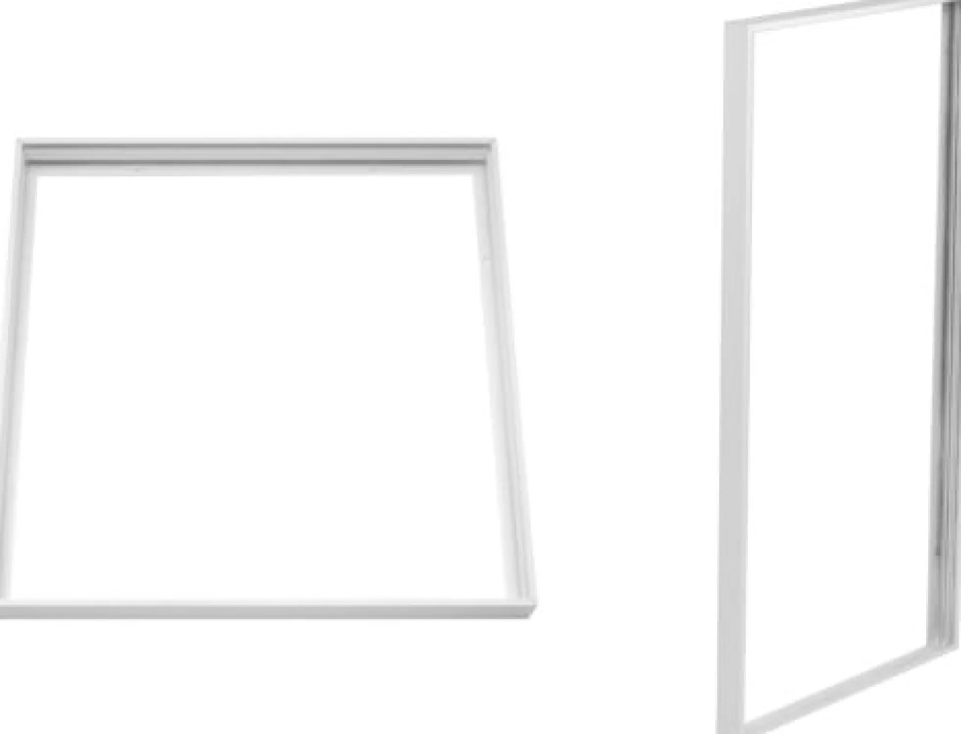 Ramme til påbygning af LED-panel, hurtigmontering uden skruer, hvid kant