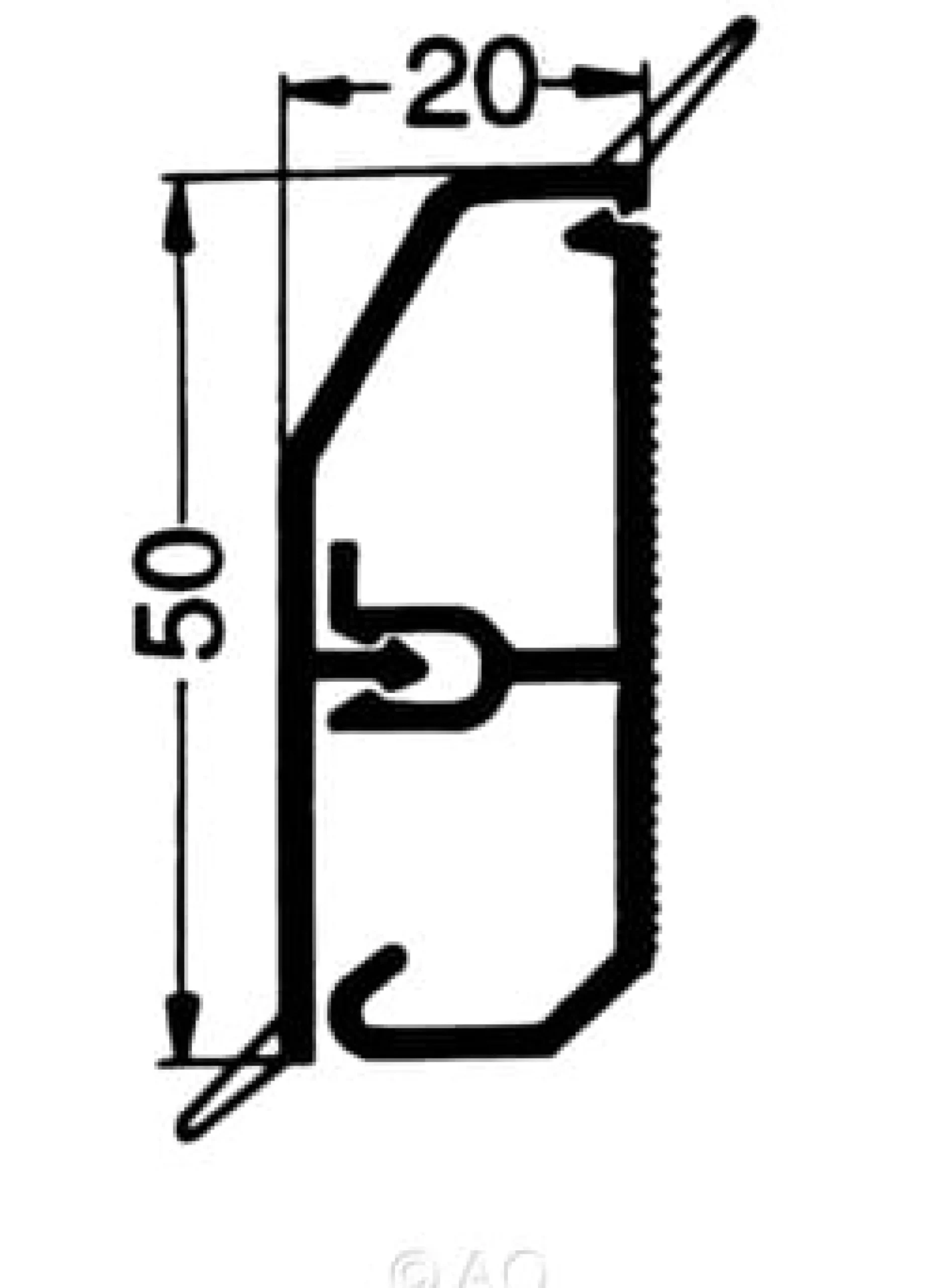 Rehau – Fodpanel med læber SL 50 x 20 mm, hvid
