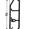Rehau – Fodpanel med læber SL 70 x 20 mm, hvid