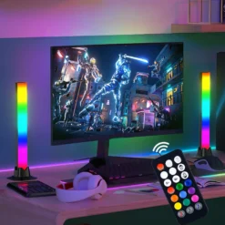 RGBIC ambient light bar, bordlampe, gamer belysning, Bluetooth (2 stk)