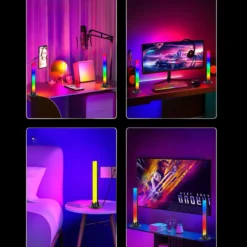 RGBIC ambient light bar, bordlampe, gamer belysning, Bluetooth (2 stk)