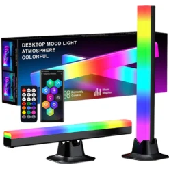 RGBIC ambient light bar, bordlampe, gamer belysning, Bluetooth (2 stk)
