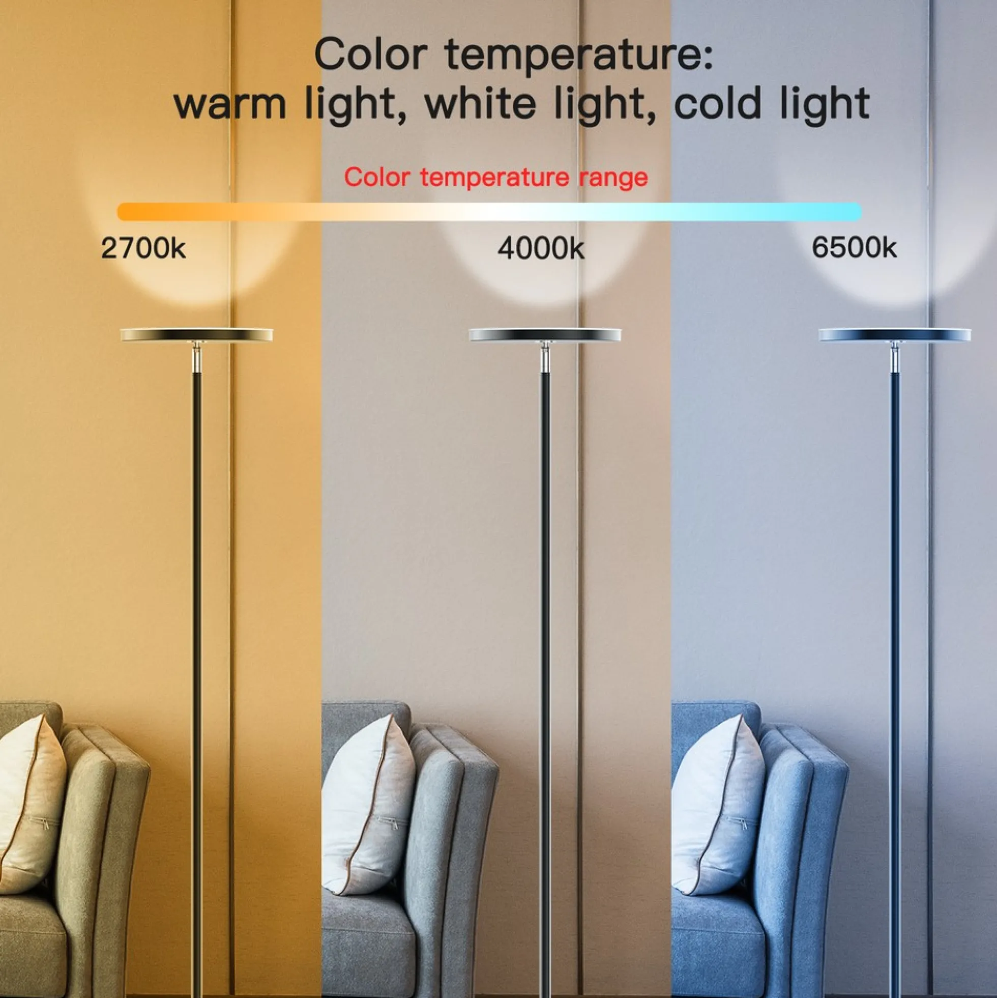 RGBIC+CCT gulvlampe, 175 cm, Wifi+Bluetooth