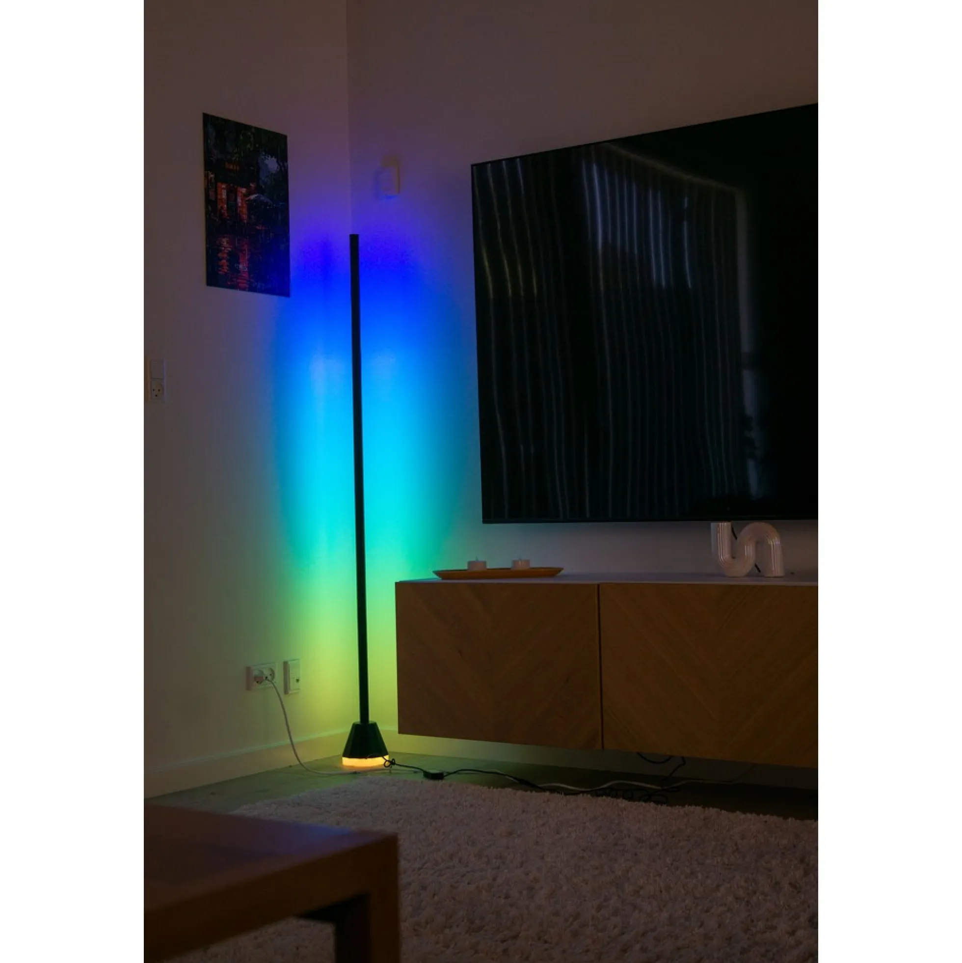 RGBIC+CCT hjørnelampe, 48W, 230V, 145cm, 20.000 timer levetid, ABS+Metal