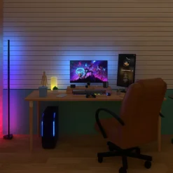 RGBIC+WW hjørnelampe, gulvlampe, 146 cm, Bluetooth app styring og RF fjernbetjening