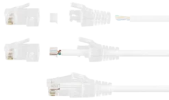 RJ45 konnektor til slim patch kabel, Cat6a, 28AWG, 20 stk. - Deltaco
