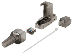 RJ45 stik, CAT6A, skærmet, Tool-Less, metal
