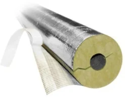 Rockwool® Universal rørskål – Rørisolering med aluminiumsfolie, slids og tape, sølv, 1 meter