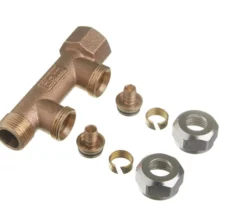Roth fordelerrør 2 afgreninger x 15mm pex, Euro-red Rødgods