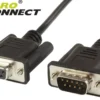 RS-232 D-sub 9 serielkabel, 3 meter, DB9-DB9 M/F, 1:1 - MicroConnect