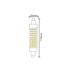 R7s 118mm LED pære, 11W, 1400 lumen, 4000K, ikke dæmpbar, PVC
