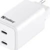 Sandberg AC-oplader, dual USB-C, PD65W, EU
