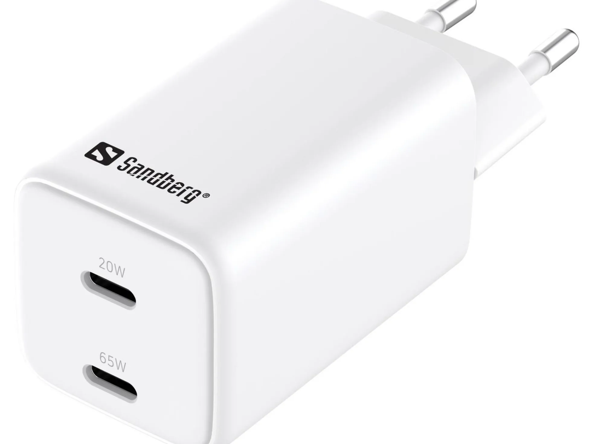 Sandberg AC-oplader, dual USB-C, PD65W, EU