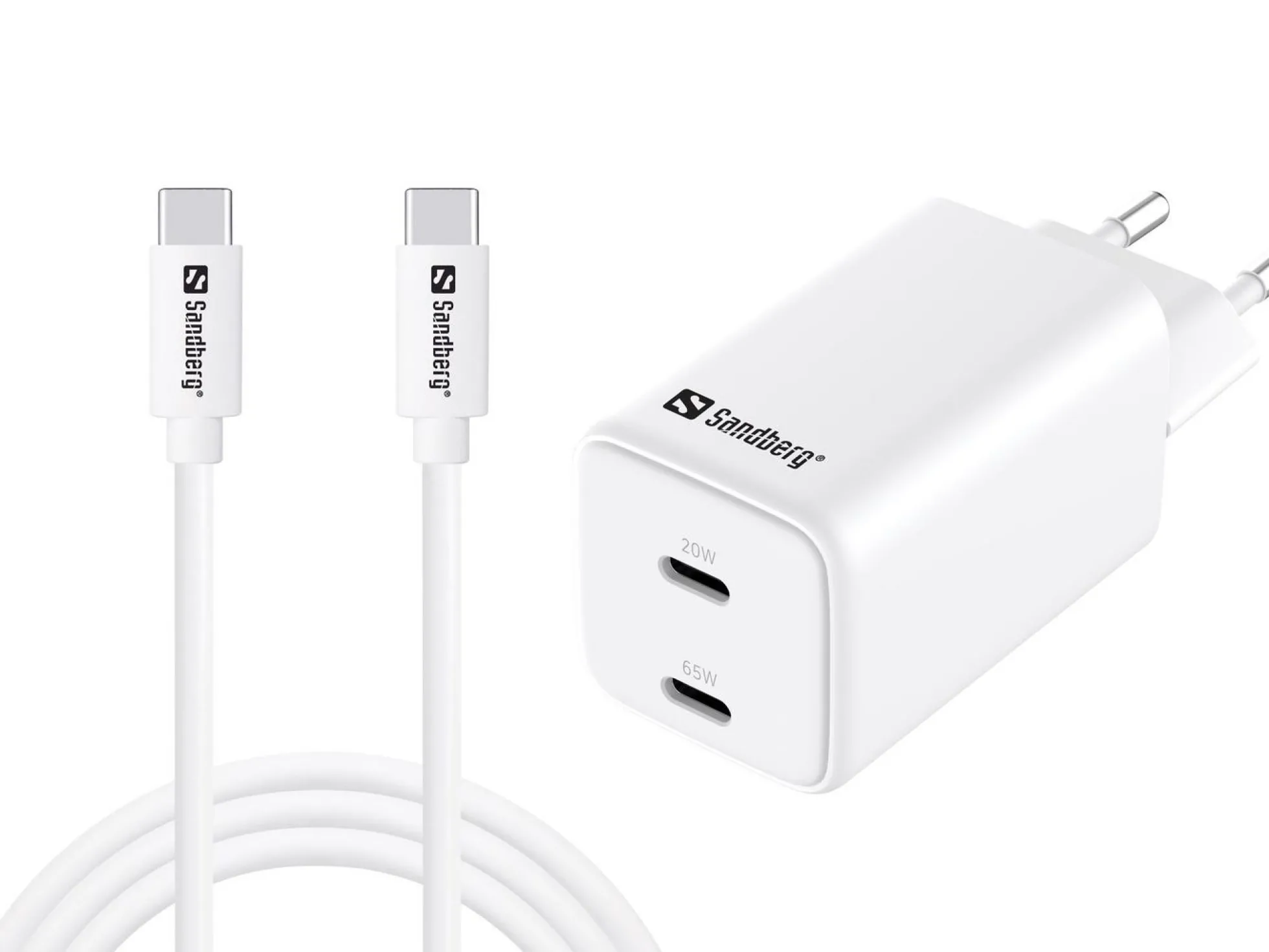 Sandberg AC oplader USB-C PD65W EU, 1,5 meter