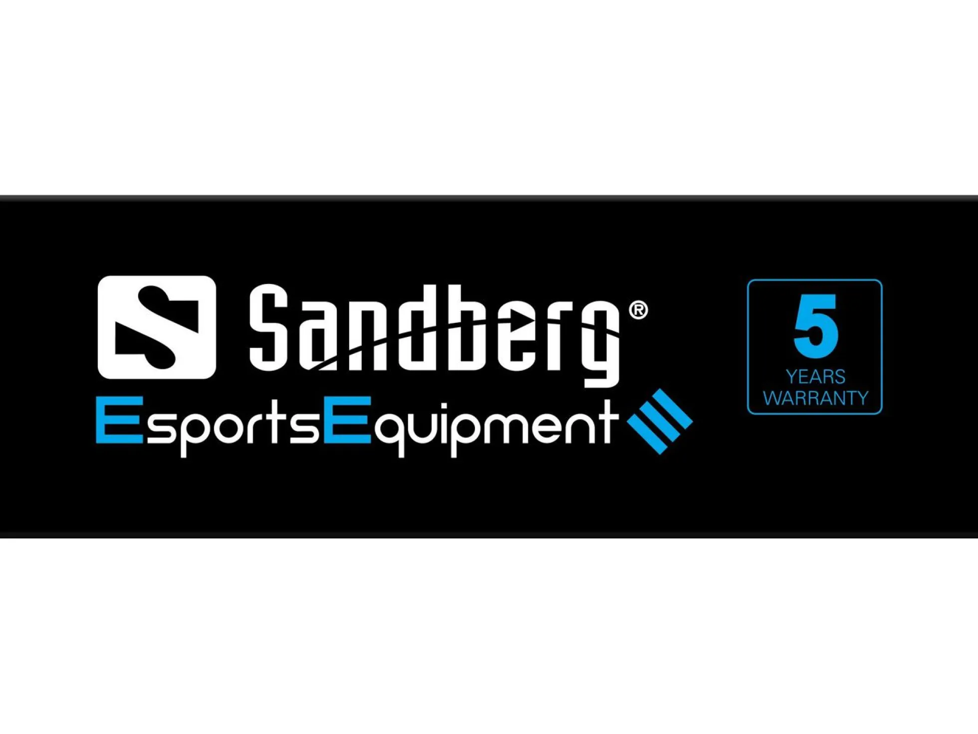 Sandberg header til aluminium Slatwall Esport, polystyren, sort, blå, hvid