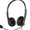Sandberg 2-i-1 kontor headset, jack+USB, hovedtelefoner, pandebånd, kontor/callcenter, binaural, lydkontrol, sort