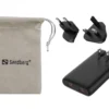 Sandberg 4-i-1, rejseoplader, 65W, sort