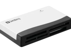 Sandberg multikortlæser, CF, MMC, memory Stick (MS), MicroSD (TransFlash), SD, SDHC, SDXC, xD, 480 Mbps, sort, hvid