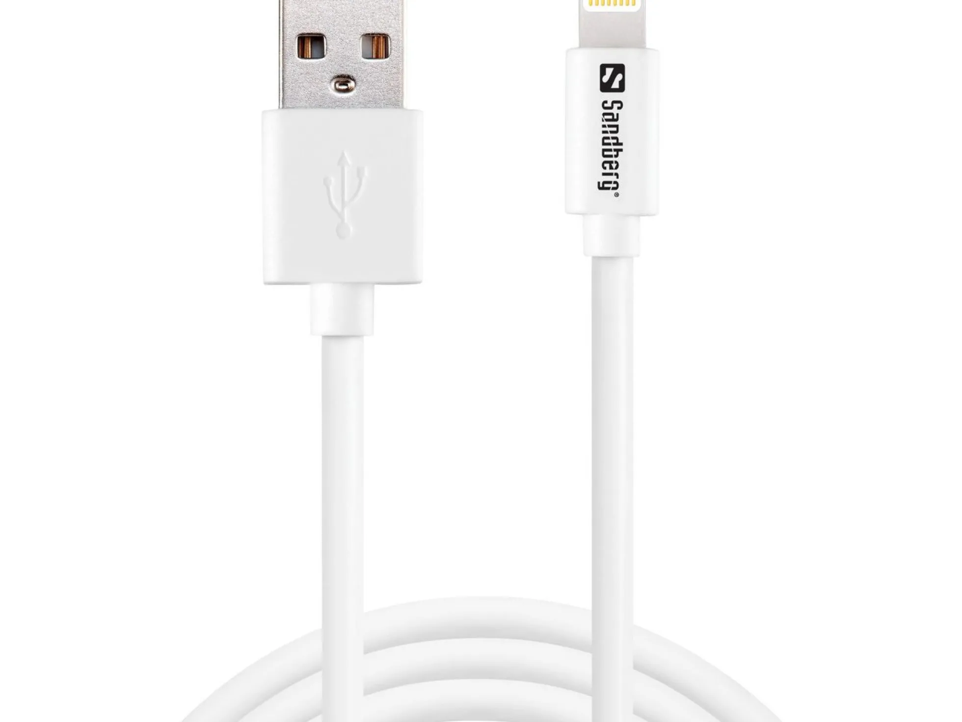 Sandberg SAVER USB-A til Lightning MFI kabel, 1 meter, hvid