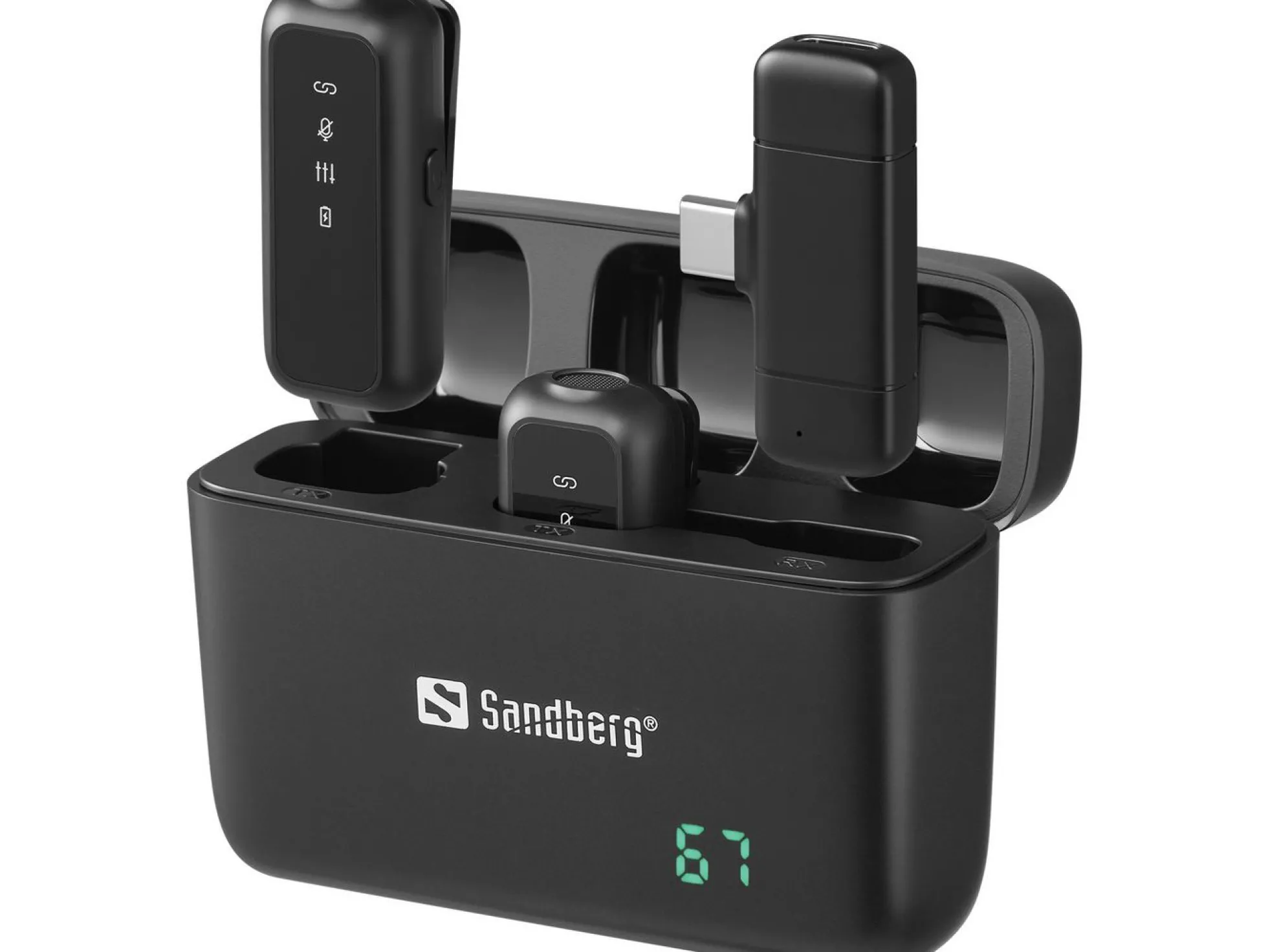 Sandberg Streamer, USB-C, trådløs mikrofon, 2 stk.