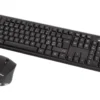 Sandberg trådløst tastatur- og musesæt, nordisk layout, RF trådløs, mekanisk, QWERTY, mus inkluderet, sort