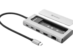 Sandberg USB-C 6-i-1 rejse-dock, SSD-etui
