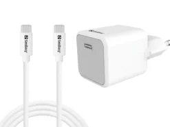 Sandberg USB-C 20W oplader EU+USB-C til C