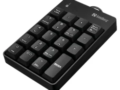 Sandberg USB-kabel numerisk tastatur, USB, Notebook/PC, membran, taktil, 3 millioner tastetryk, sort