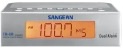 Sangean RC-5 clock radio, 5 presets, digital tuning, dual alarm, silve