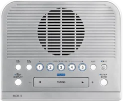 Sangean RC-5 clock radio, 5 presets, digital tuning, dual alarm, silve