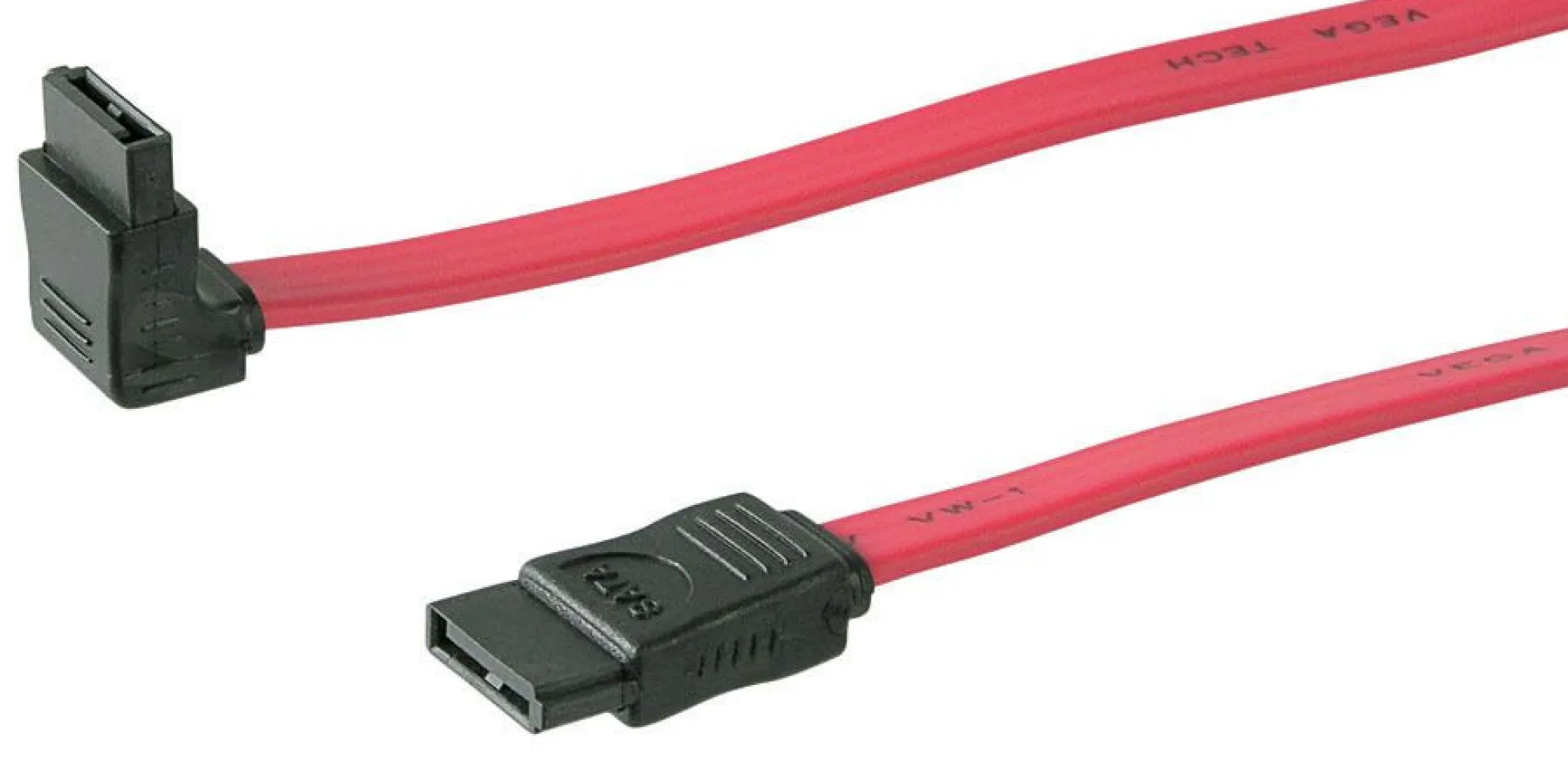 SATA kabel, 50 cm, vinklet, 1,5/3 GB, SATA han 90° til SATA han 7-ben - MicroConnect